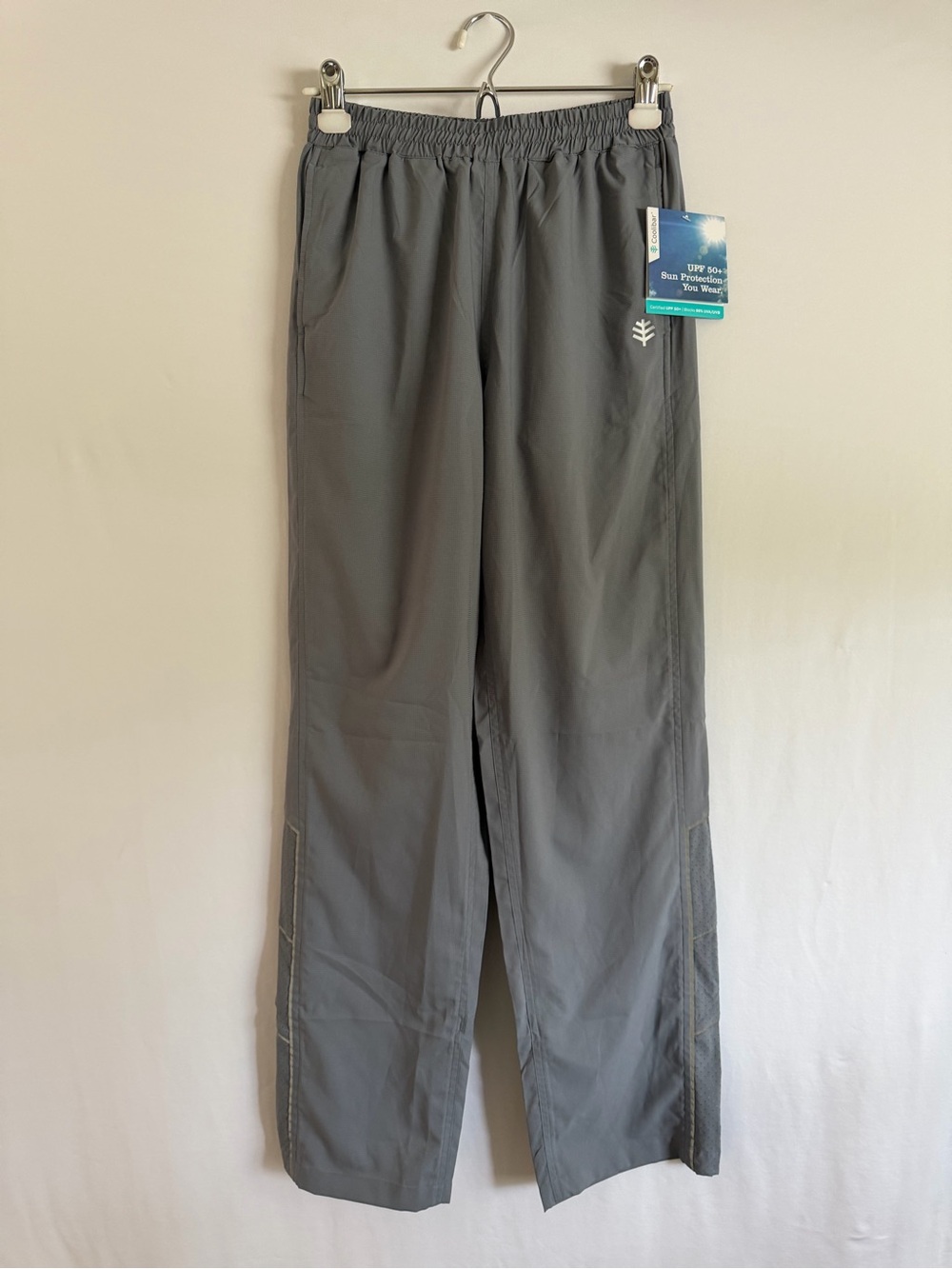 Coolibar Mens Outpace Sport Pants UPF 50+ Gray S UV Sun Protection